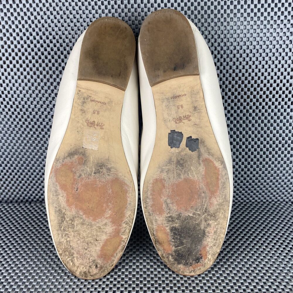 Coach Hanna Loafers Womens 9.5 B Cream Leather Slip On Shoes  Almond Toe Casual - Picture 11 of 12